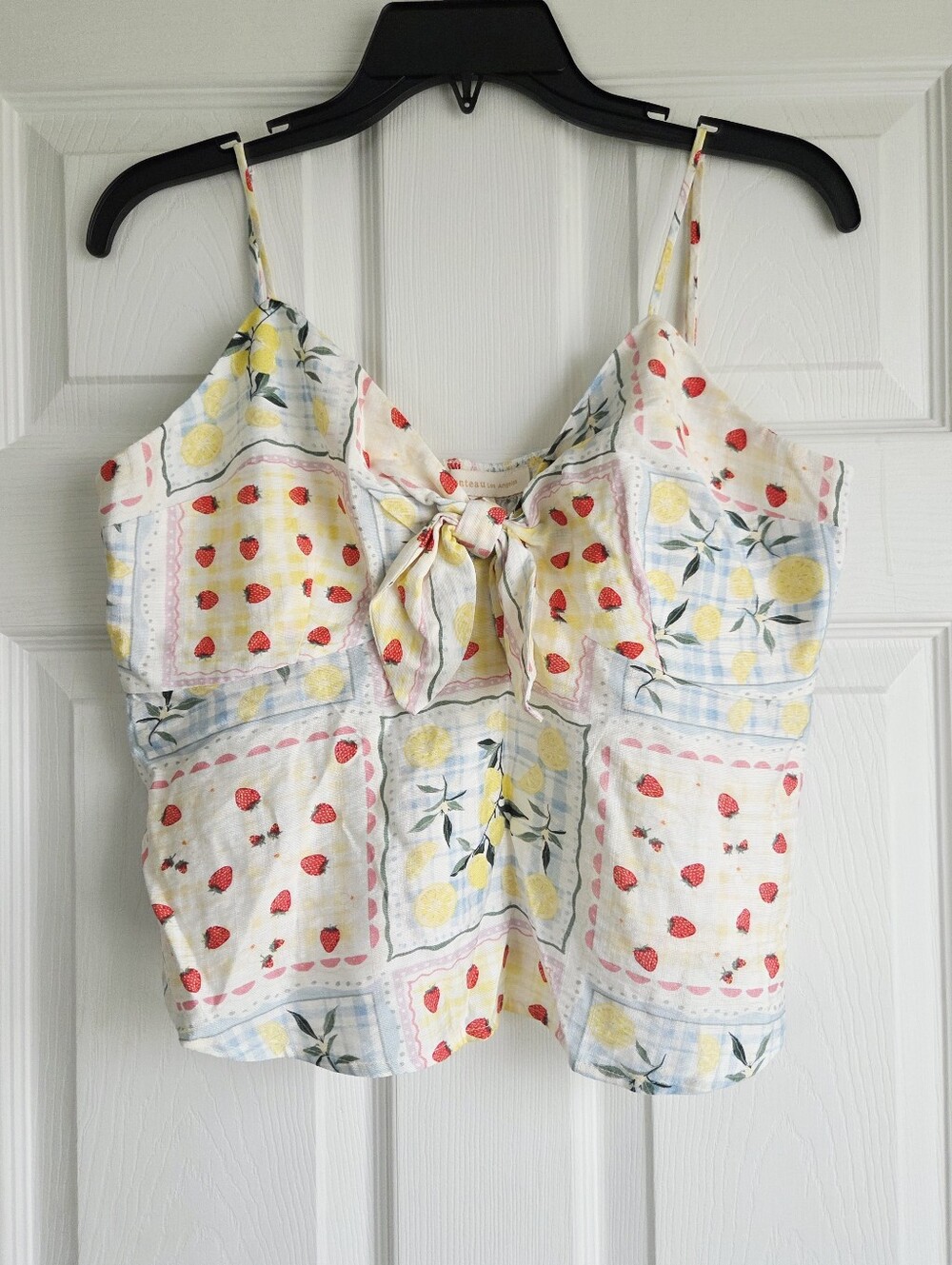 New!!! Monteau Los Angeles ✨️ Lemon & Strawberry Print Women's Top Size XL